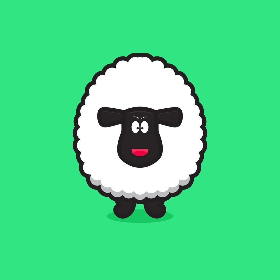 cute happy sheep mascot character vector