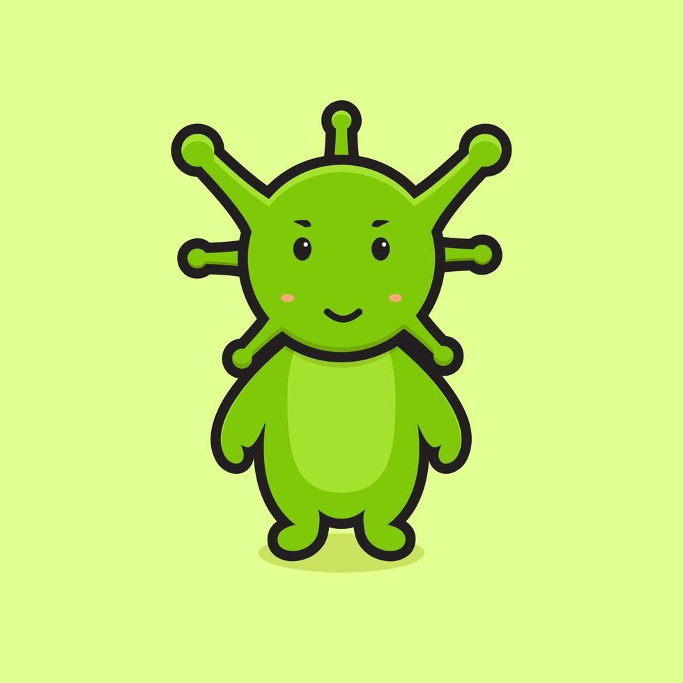 ilustración de personaje de mascota de virus lindo vector