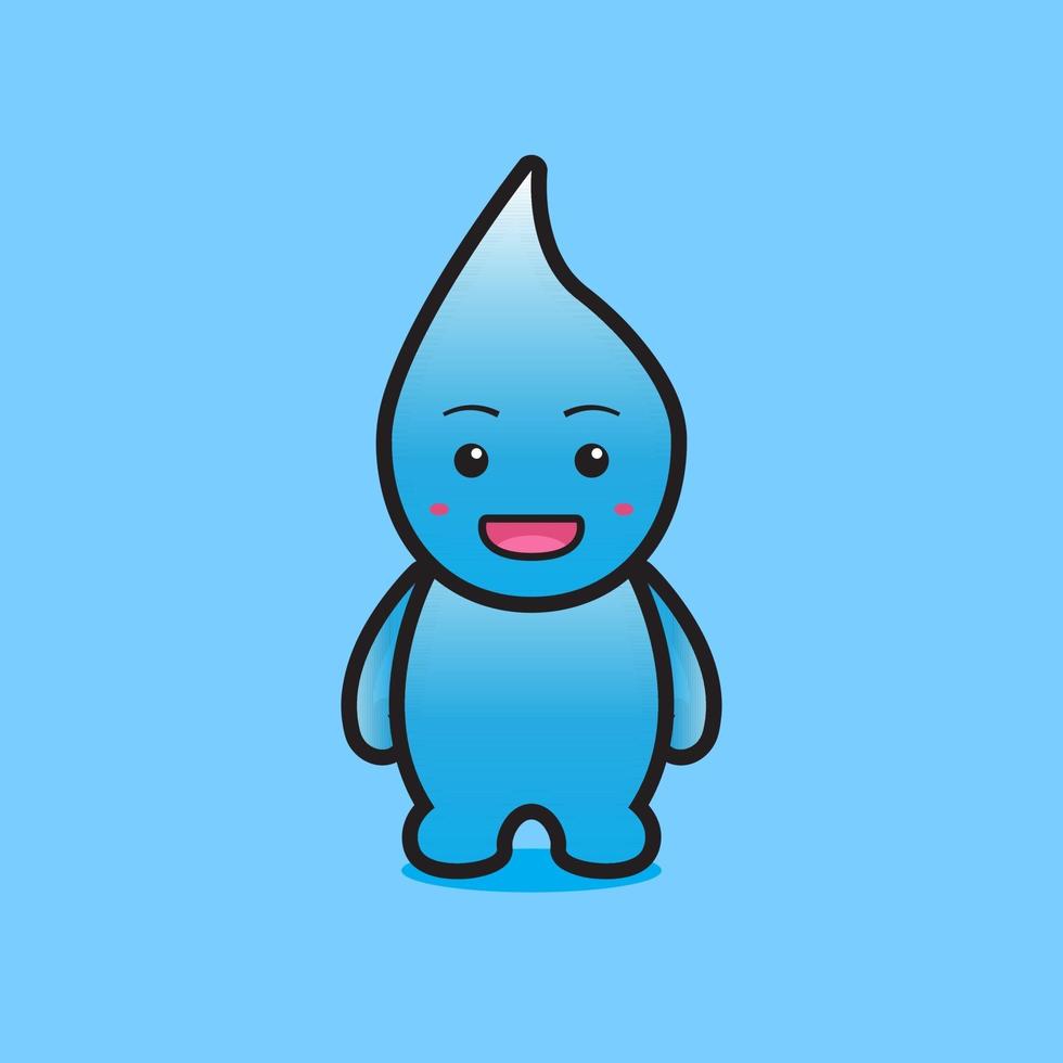 Cute water mascot character cartoon vector icon illustration
