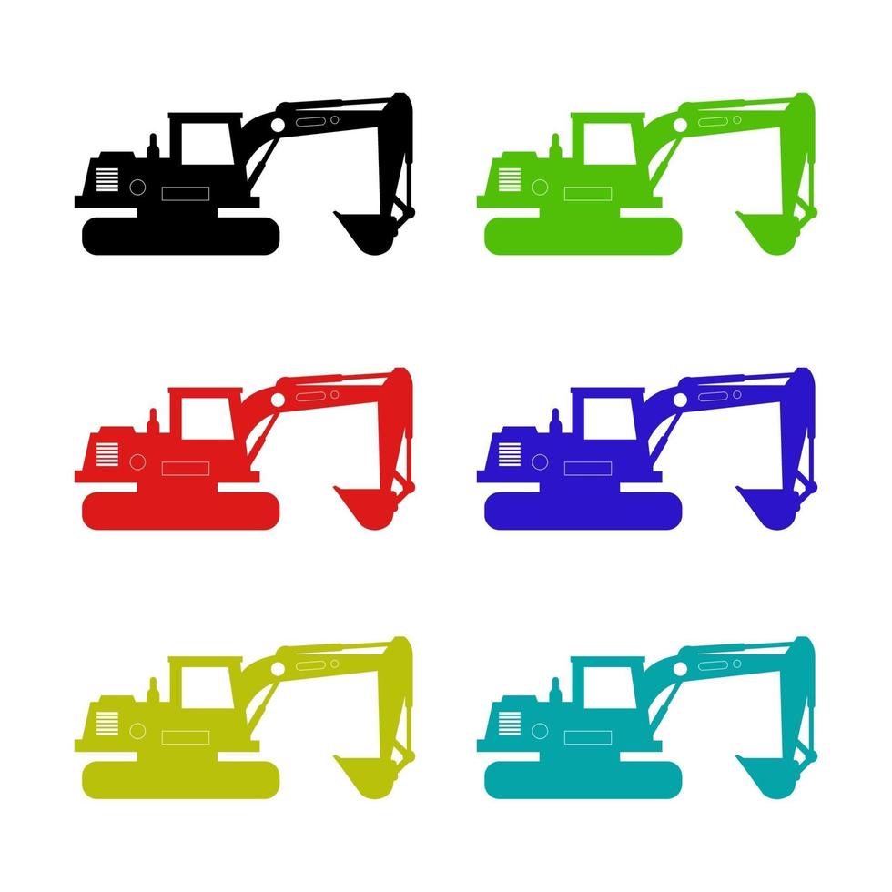 Excavator On White Background vector