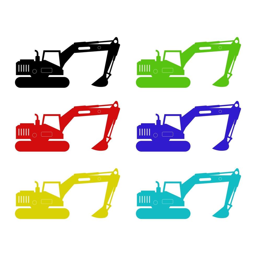 Excavator On White Background vector