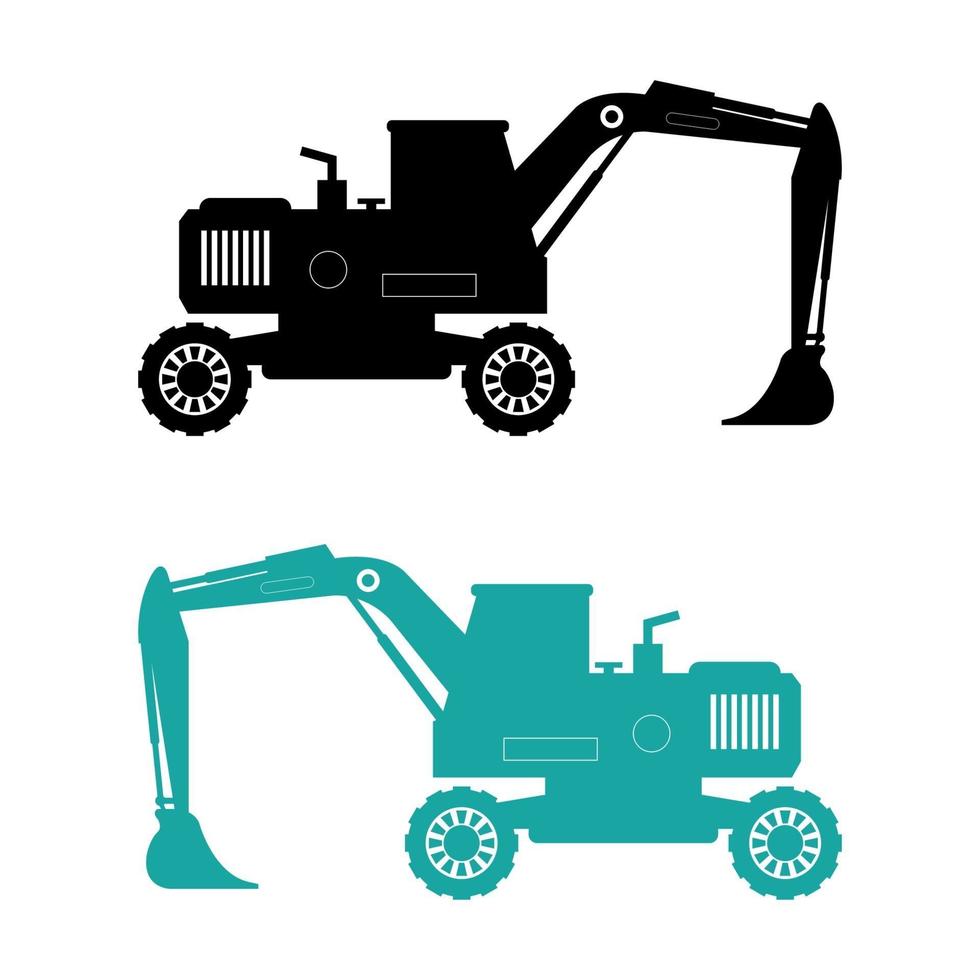 Excavator On White Background vector