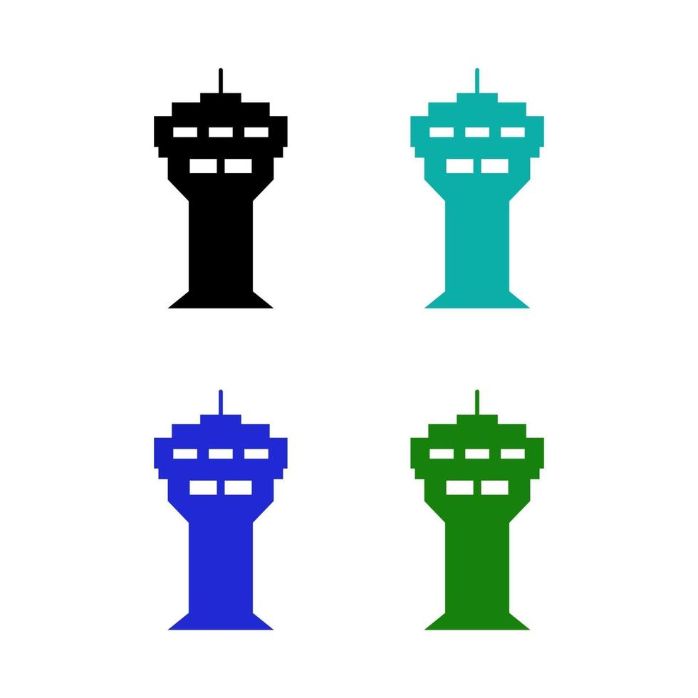 Airport Tower On White Background vector