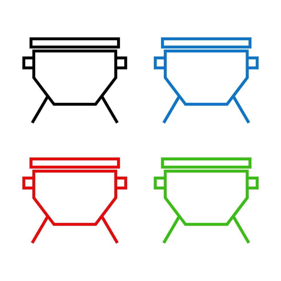 Cauldron Set On White Background vector