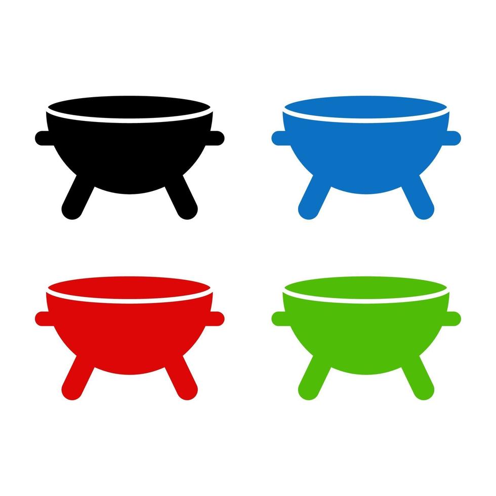 Cauldron Set On White Background vector