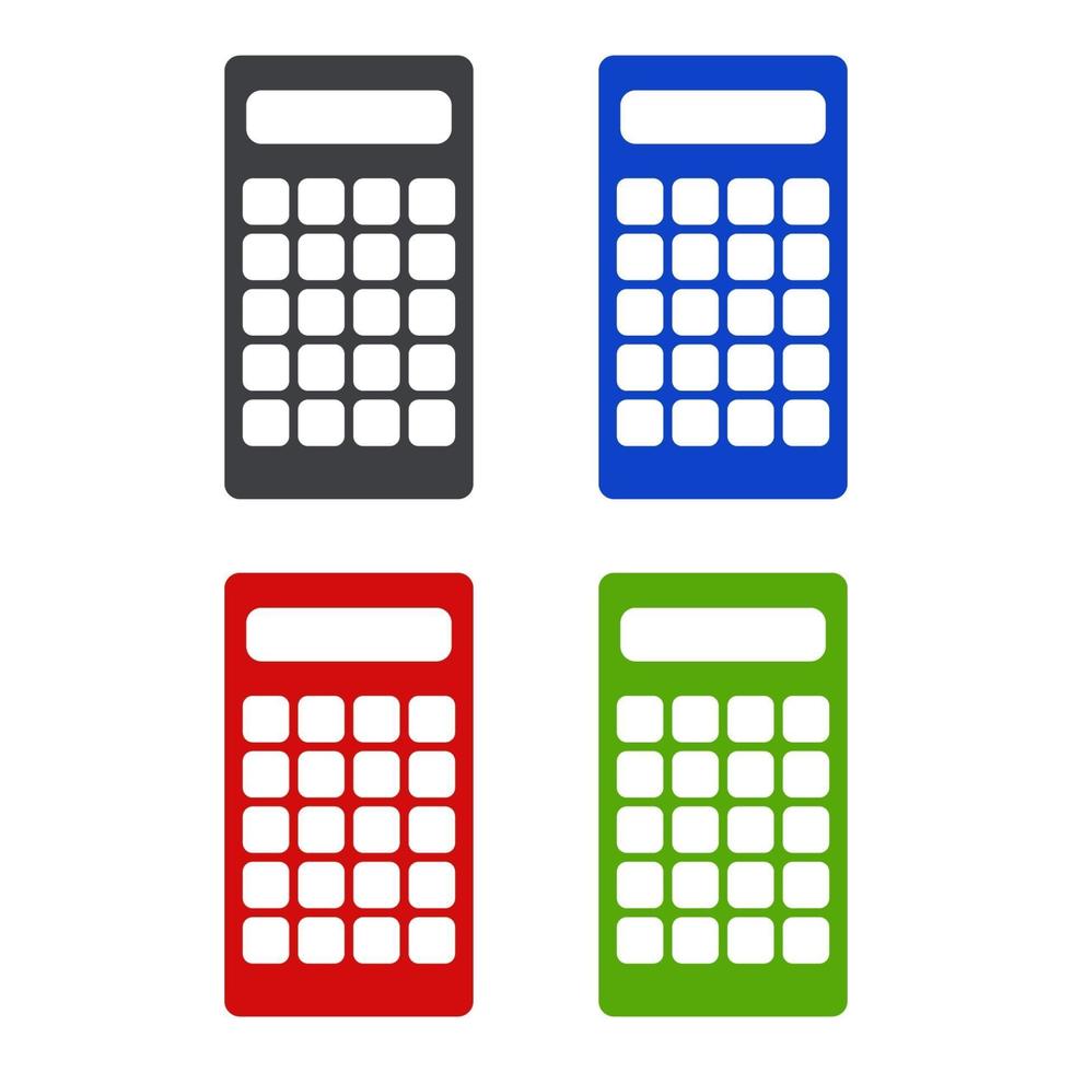 Calculator Set On White Background vector