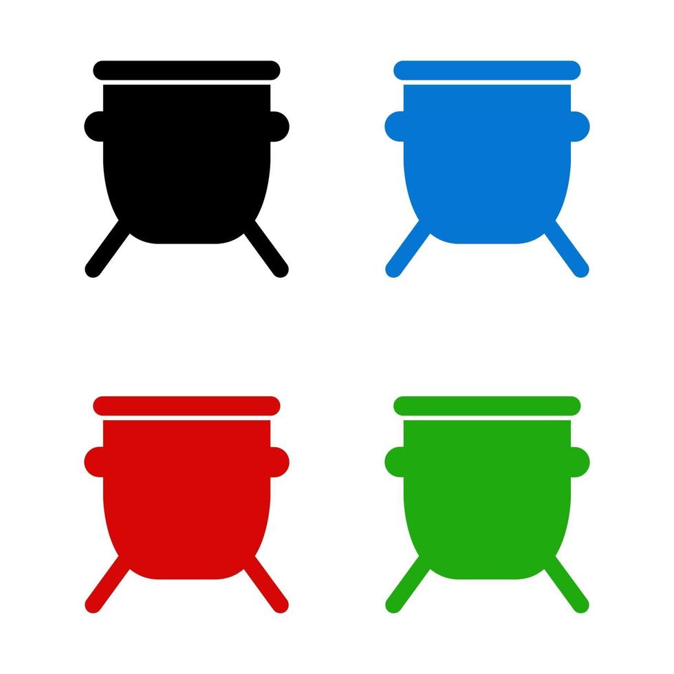 Cauldron Set On White Background vector