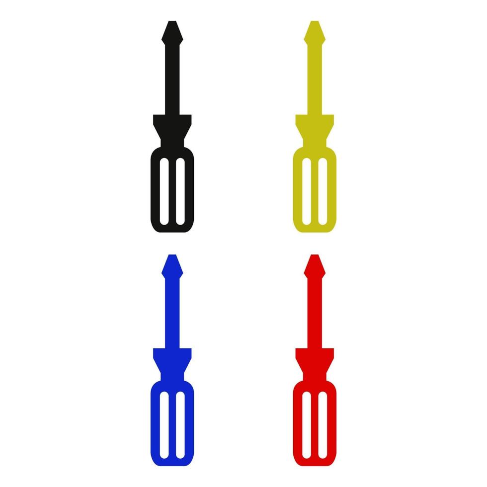 Screwdriver Set On White Background vector