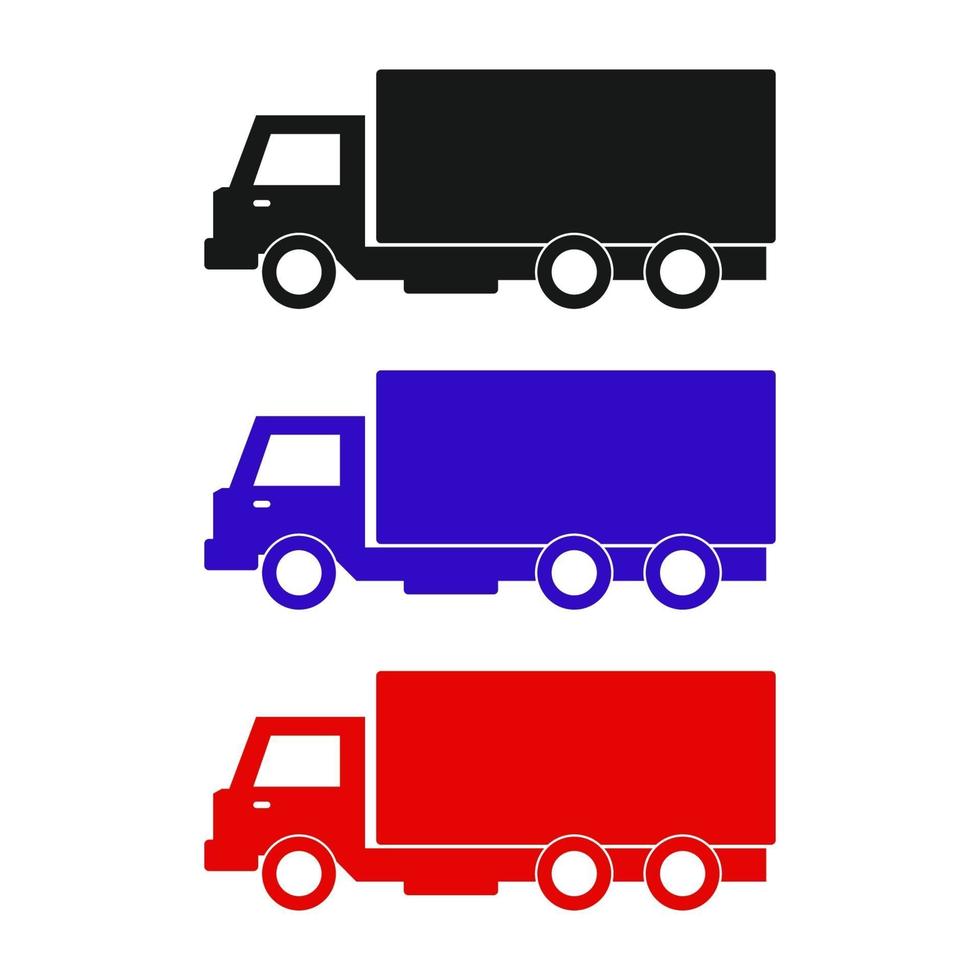 Set Of Trucks On White Background vector