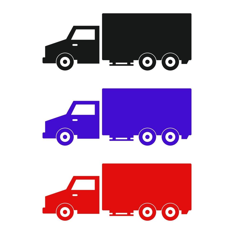 conjunto de camiones sobre fondo blanco vector