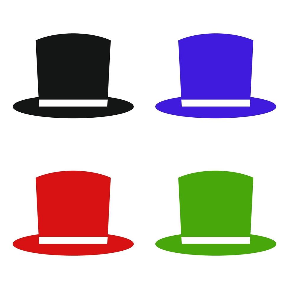 Set Of Hat On White Background vector