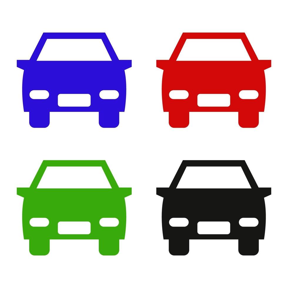 conjunto de coche sobre fondo blanco vector