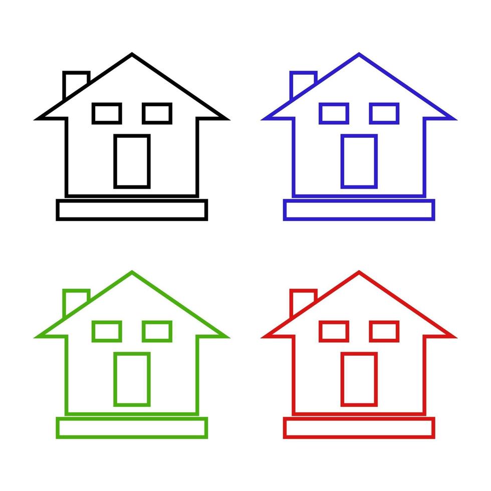 Set Of House On White Background vector