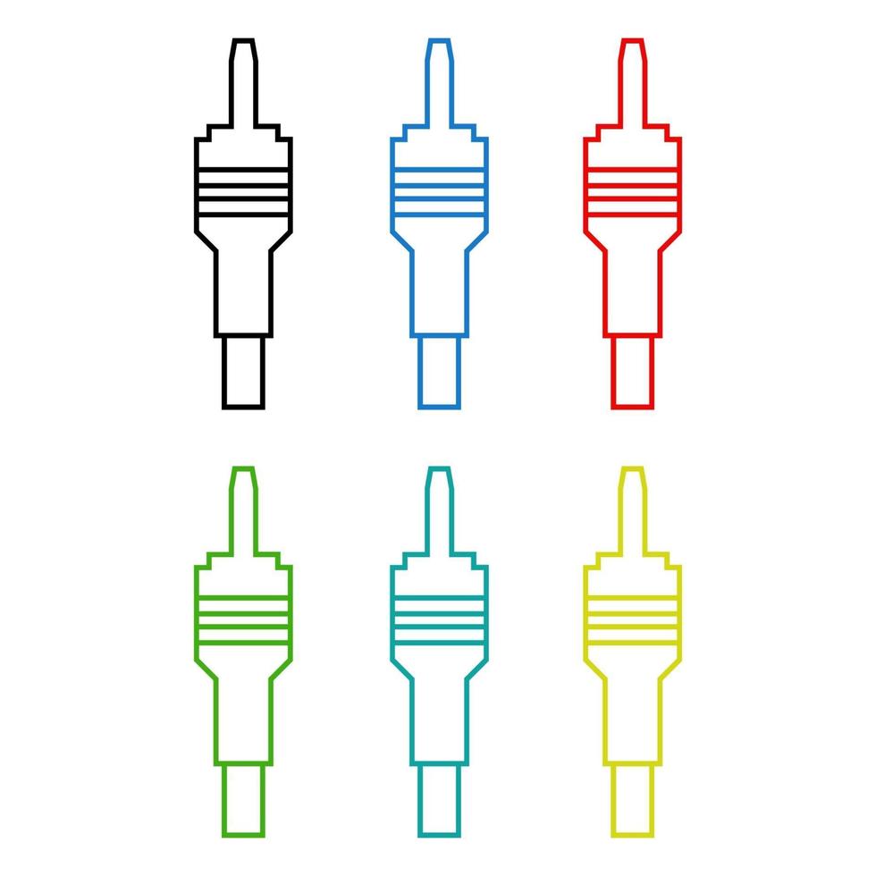 Set Of Jack Cable On White Background vector