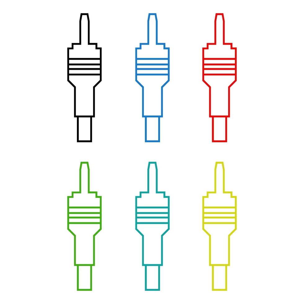 Conjunto de cable jack sobre fondo blanco. vector