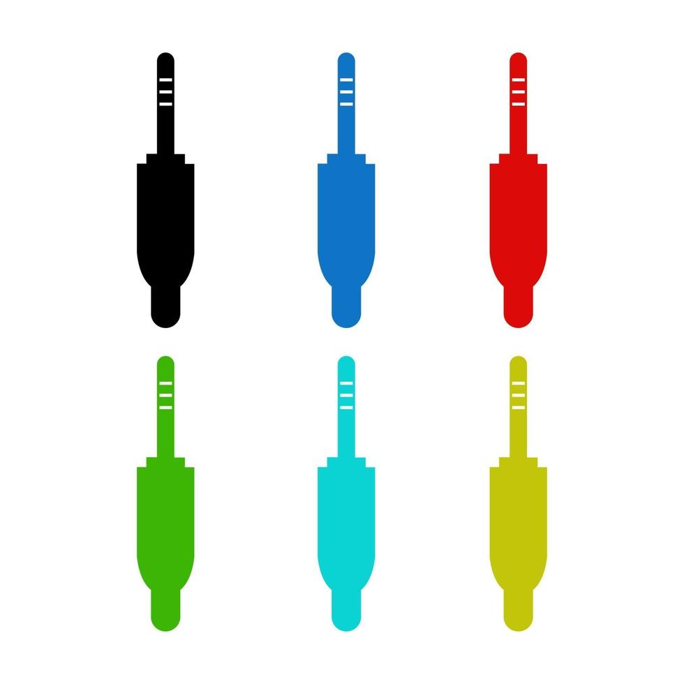 Set Of Jack Cable On White Background vector