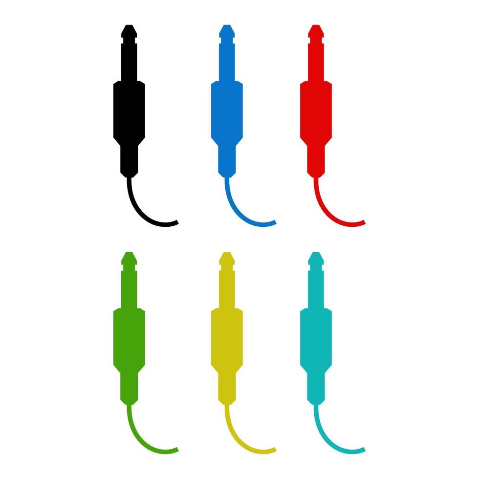 Conjunto de cable jack sobre fondo blanco. vector