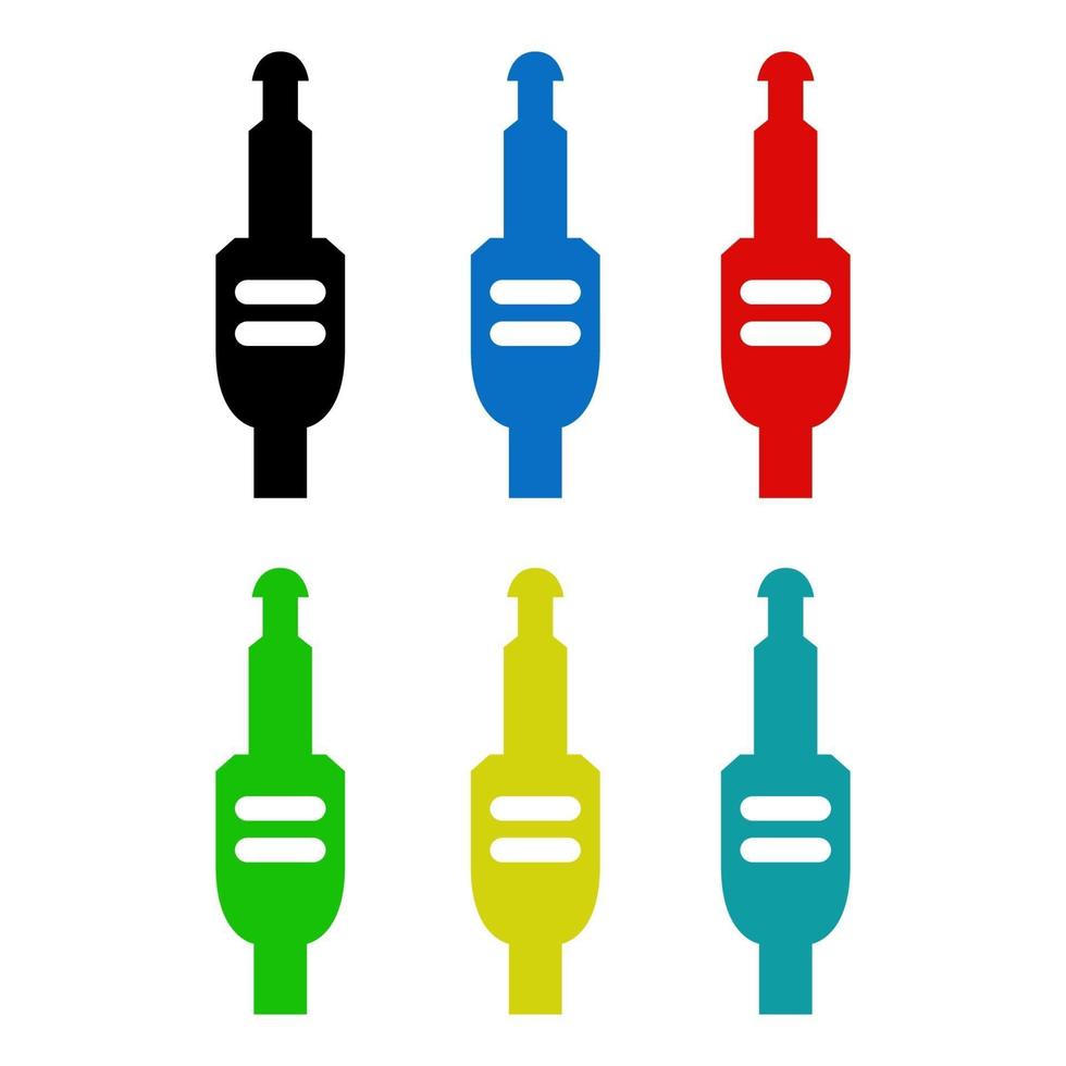 Set Of Jack Cable On White Background vector