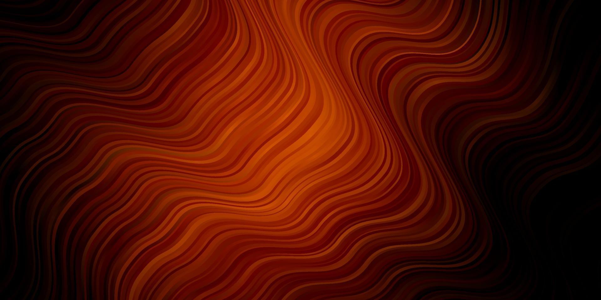 Dark Orange vector background with bent lines.