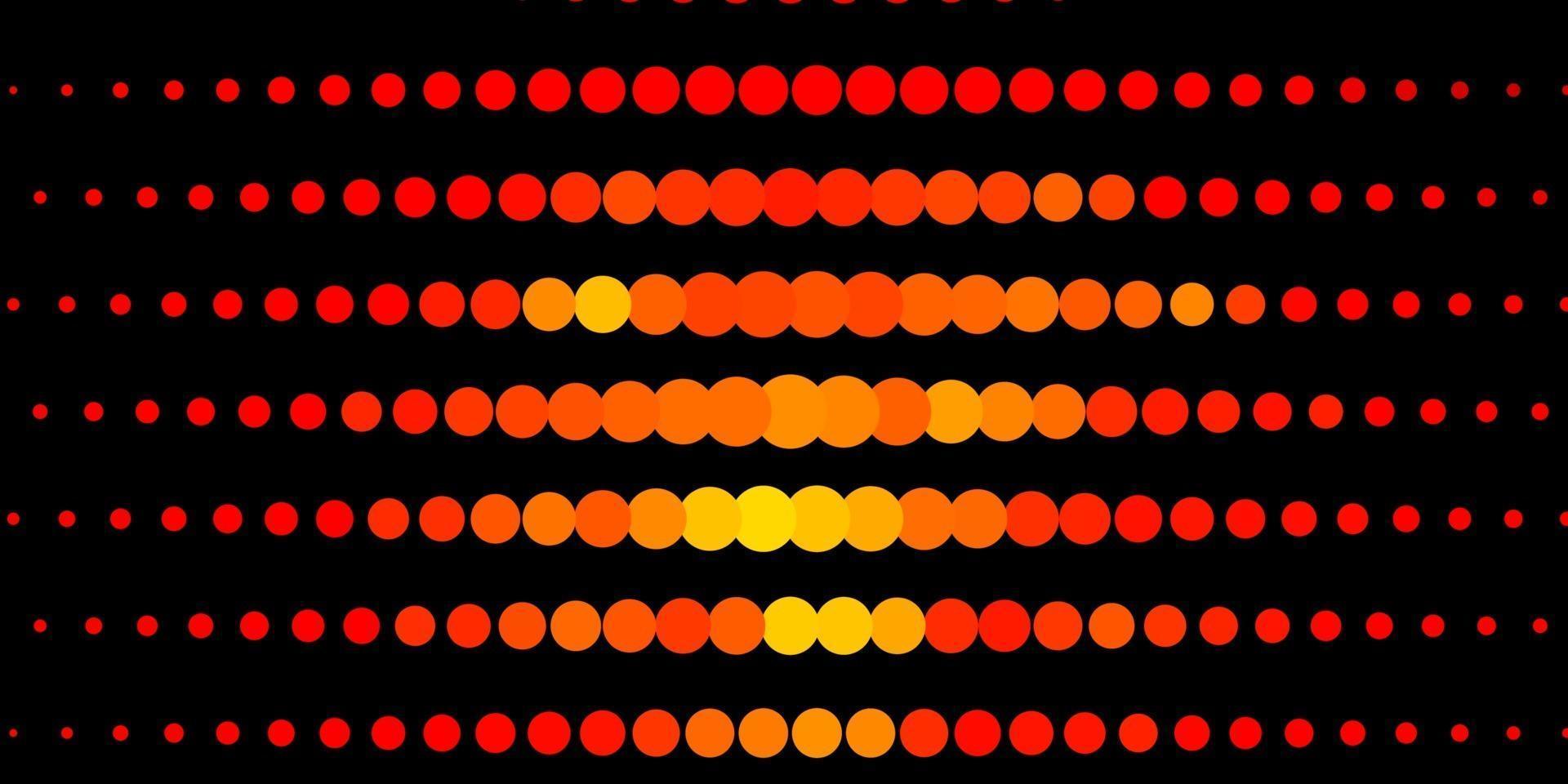 patrón de vector naranja claro con círculos.
