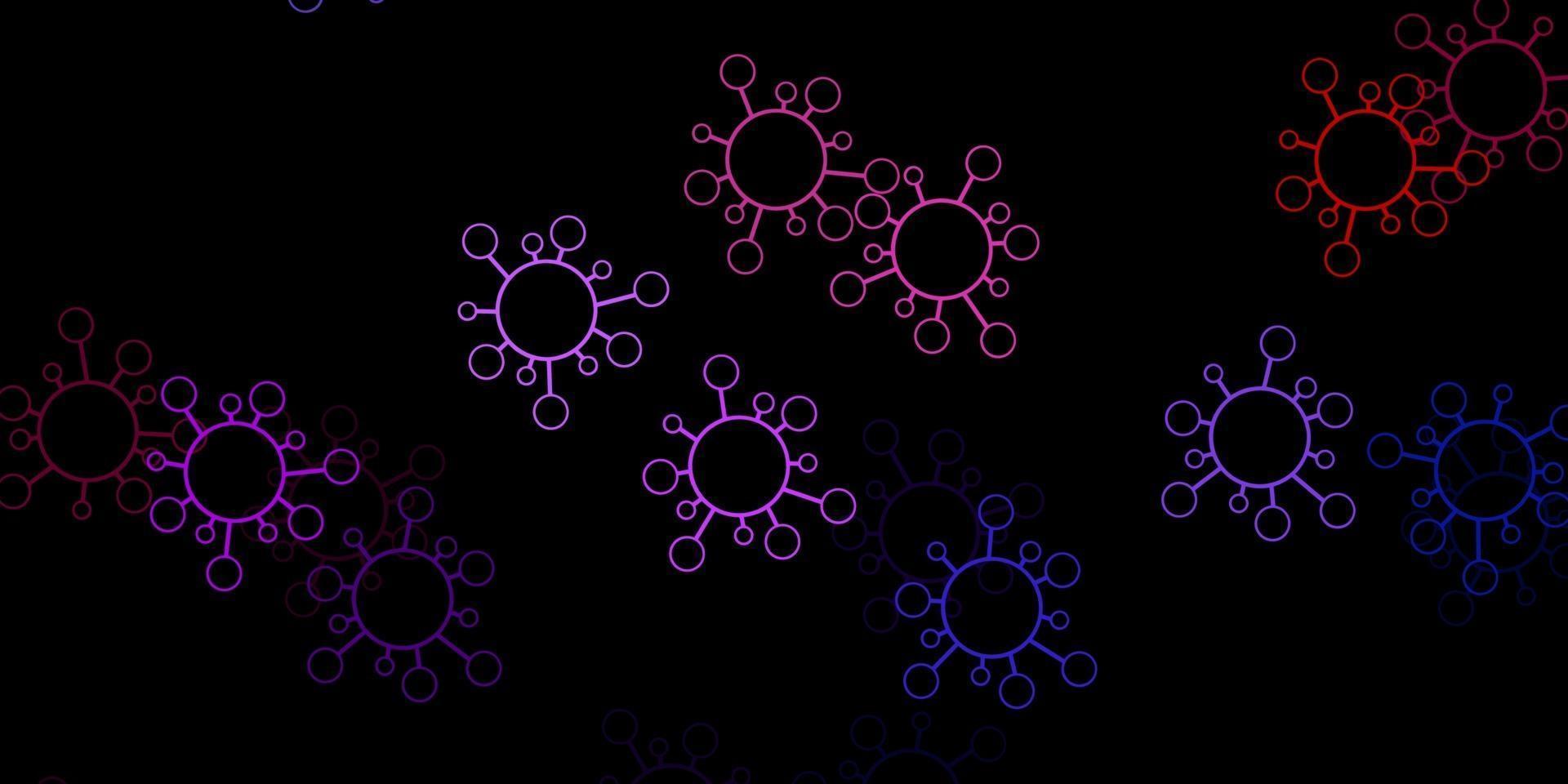 Dark blue, red vector template with flu signs.