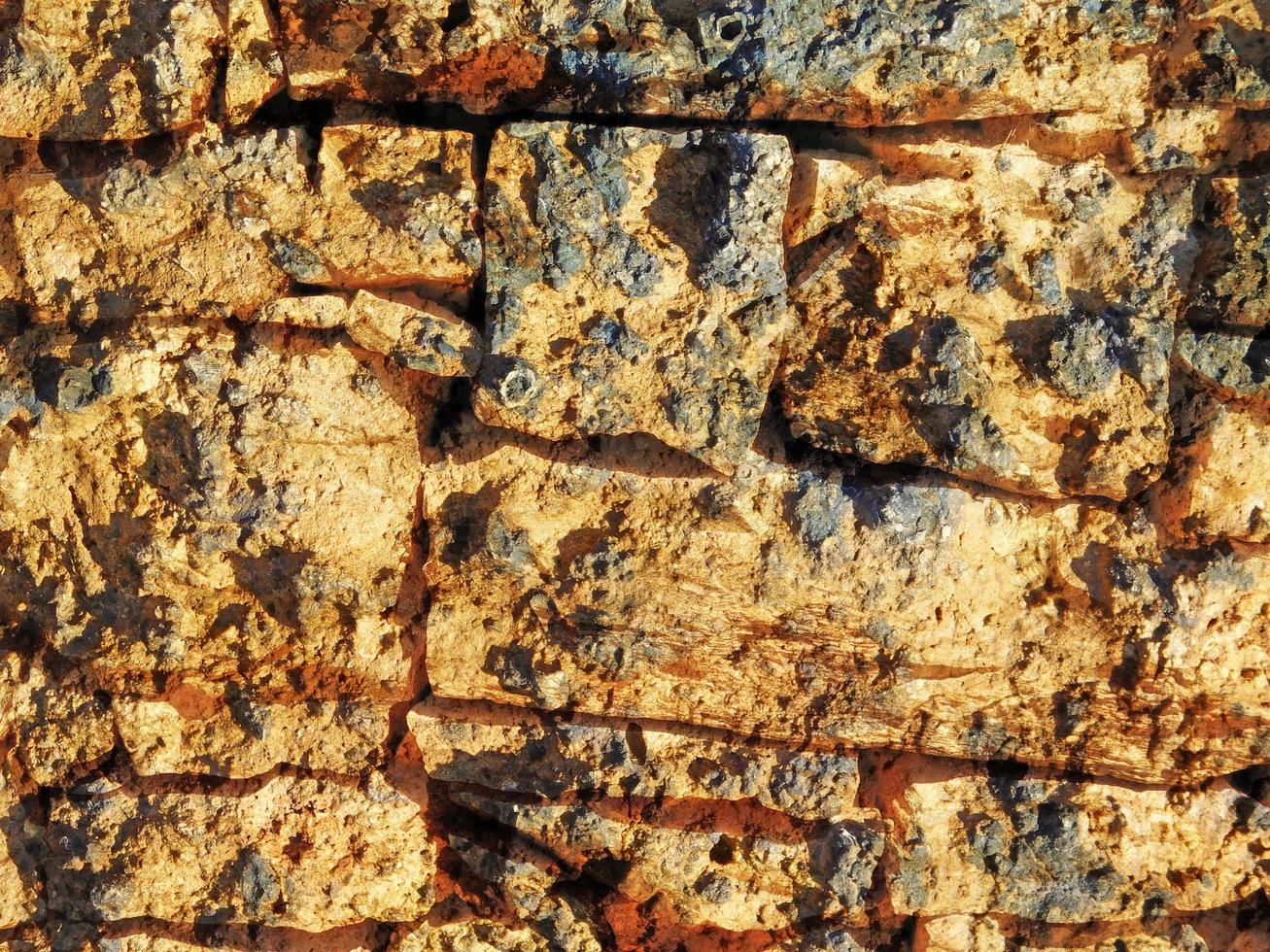 Detail of outdoor stone wall for background or texture photo