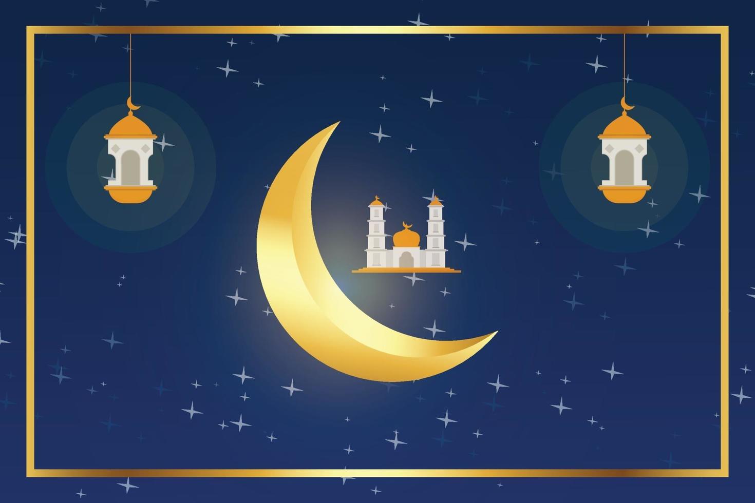 diseño de ilustración para celebrar el mes de ramadán vector