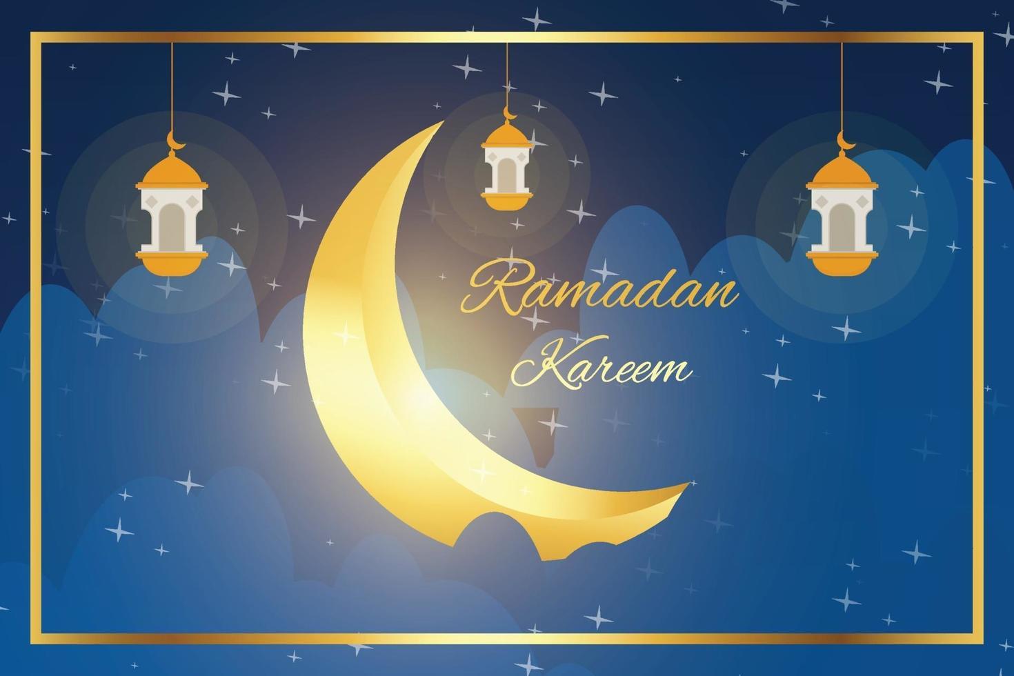 illustration design to celebrate the month of Ramadan vector