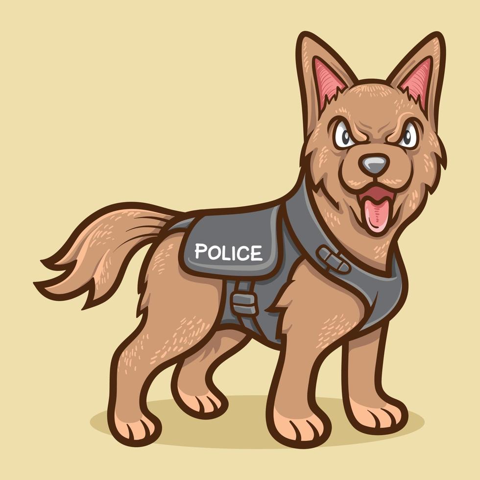 police dog animal illustration vector