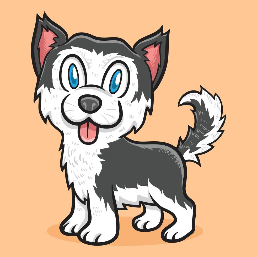 cute siberian husky dog animal illustration vector