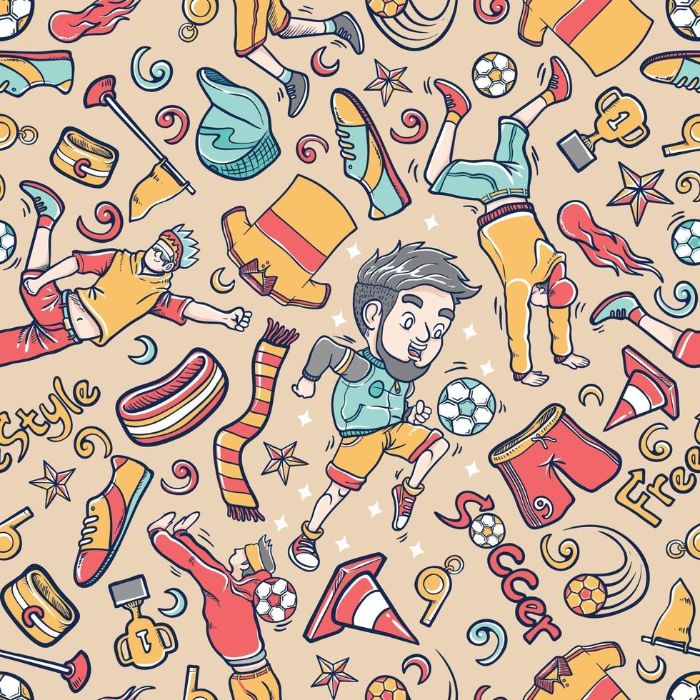 Doodle de fútbol callejero conjunto de iconos de fondo transparente vector