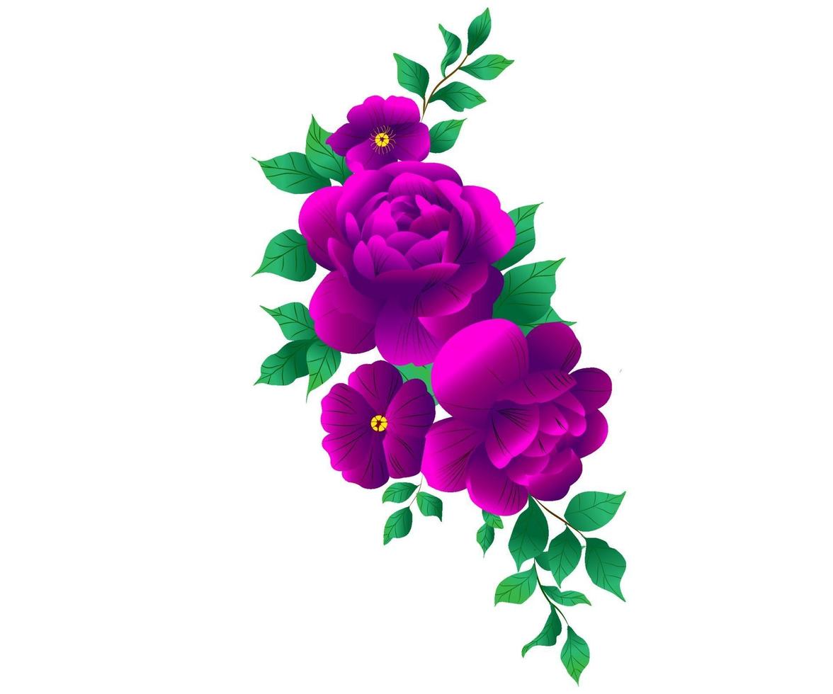 ramos de diseño vectorial de flores moradas y violetas 2088194 Vector
