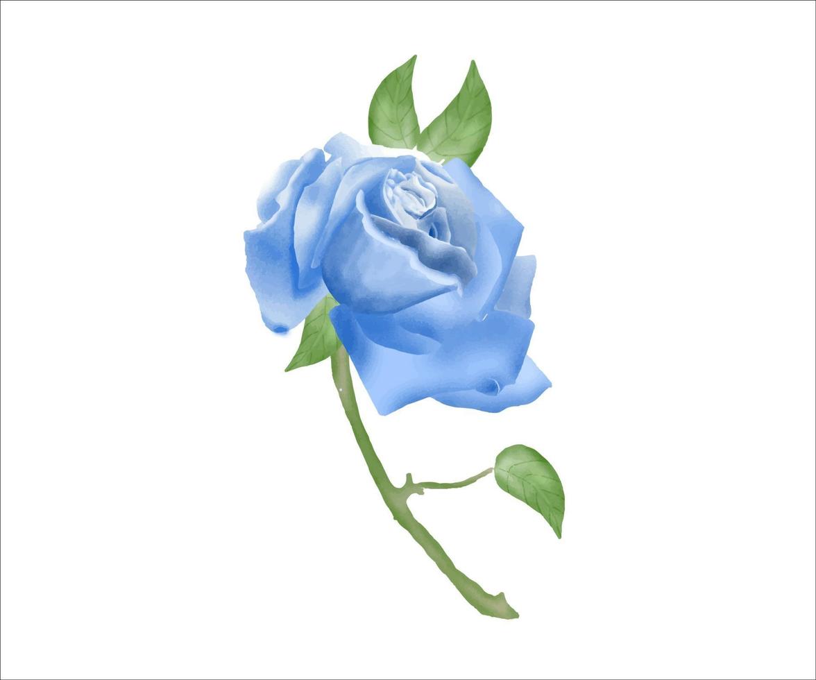 hermosa flor azul, elemento de diseño floral vector