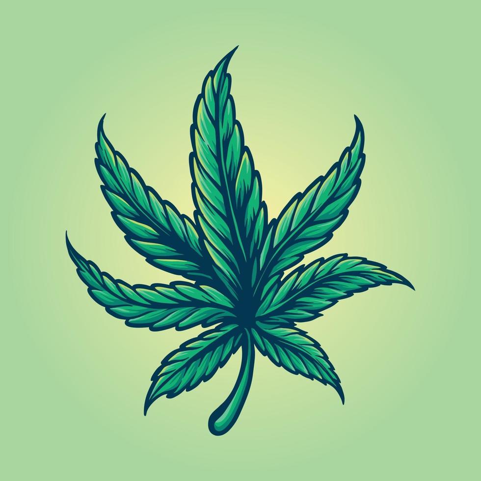 Colorful Cannabis Leaf Vintage Style vector
