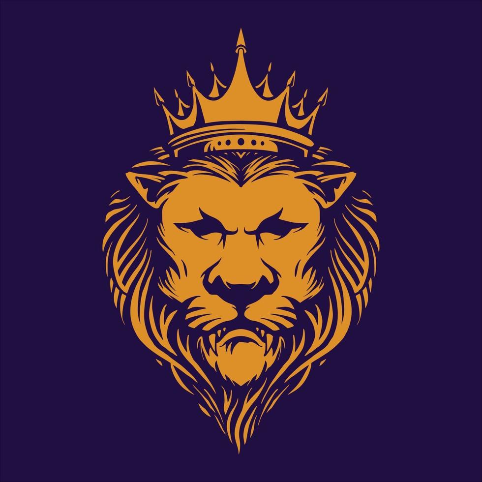 Elegant Lion with Crown vector