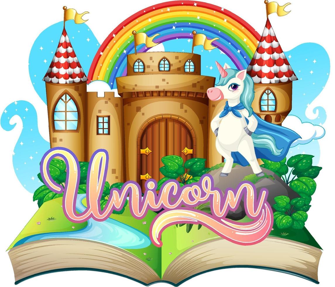 3D pop up book with fairy tale theme vector