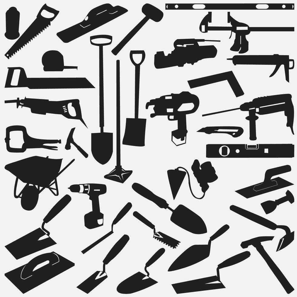 Masonry Tools collection vector design templates set