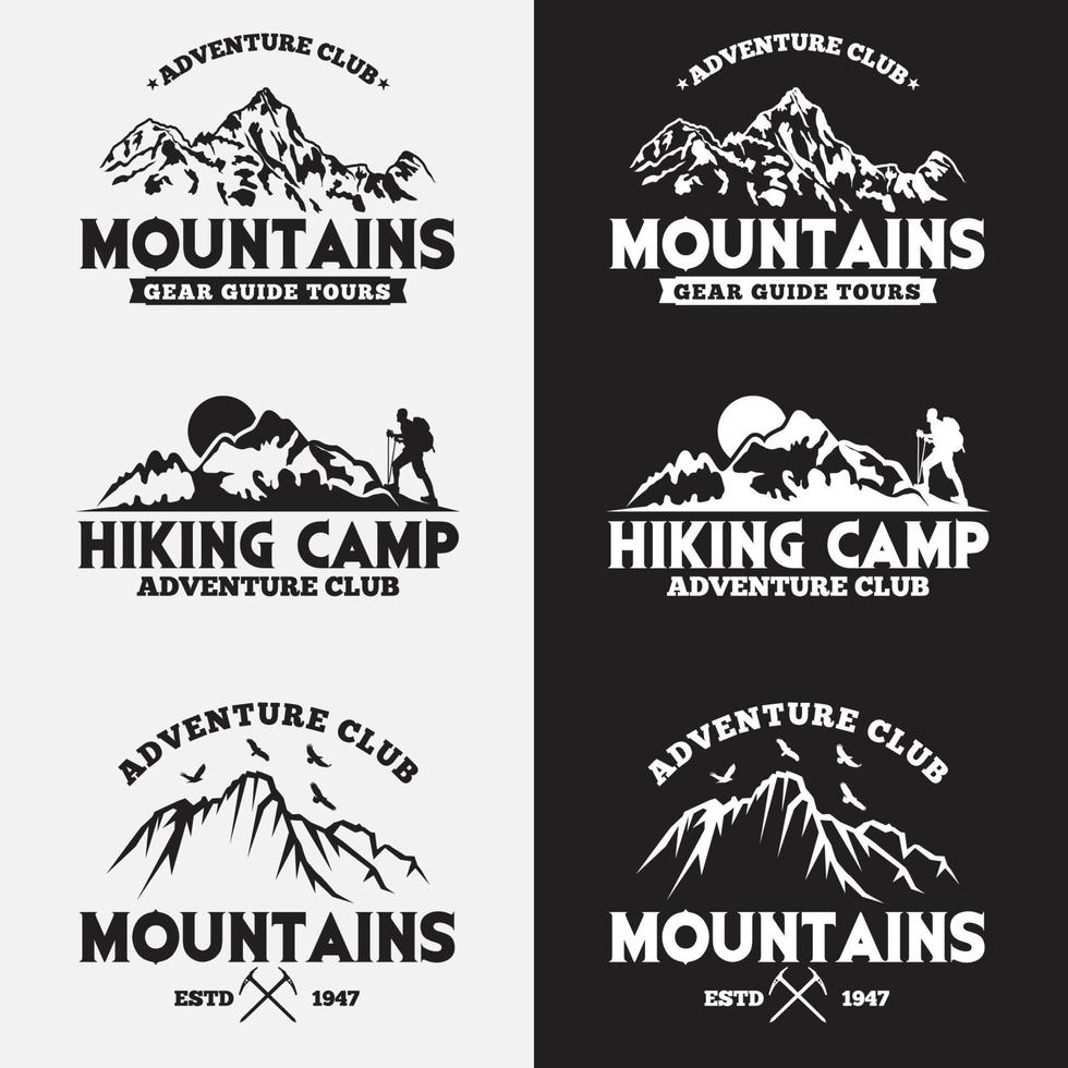 Mountains Logos and Badges vector design templates set