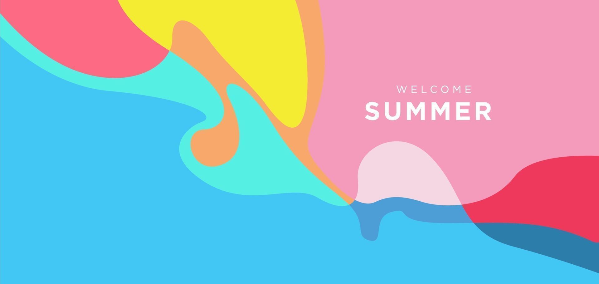 vector colorido fluido y banner de fondo de verano líquido