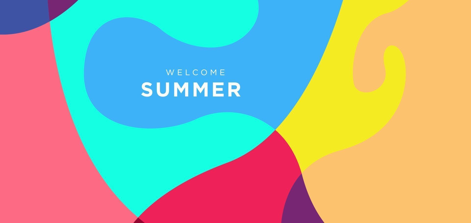 Vector colorful fluid and liquid summer background banner
