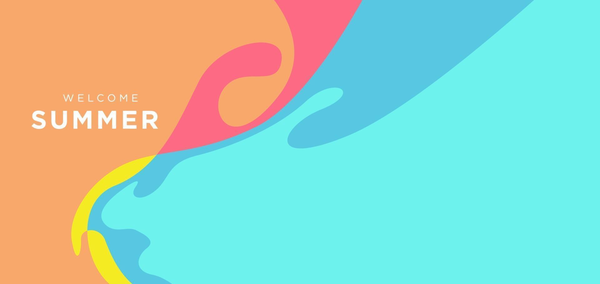 vector colorido fluido y banner de fondo de verano líquido