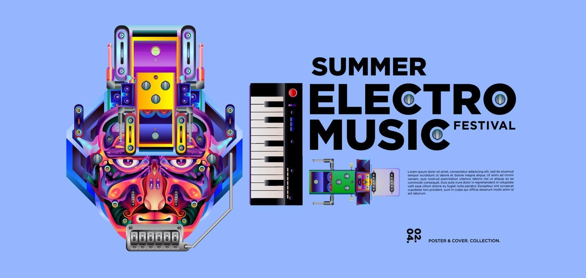 Electronic music festival poster and banner design vector