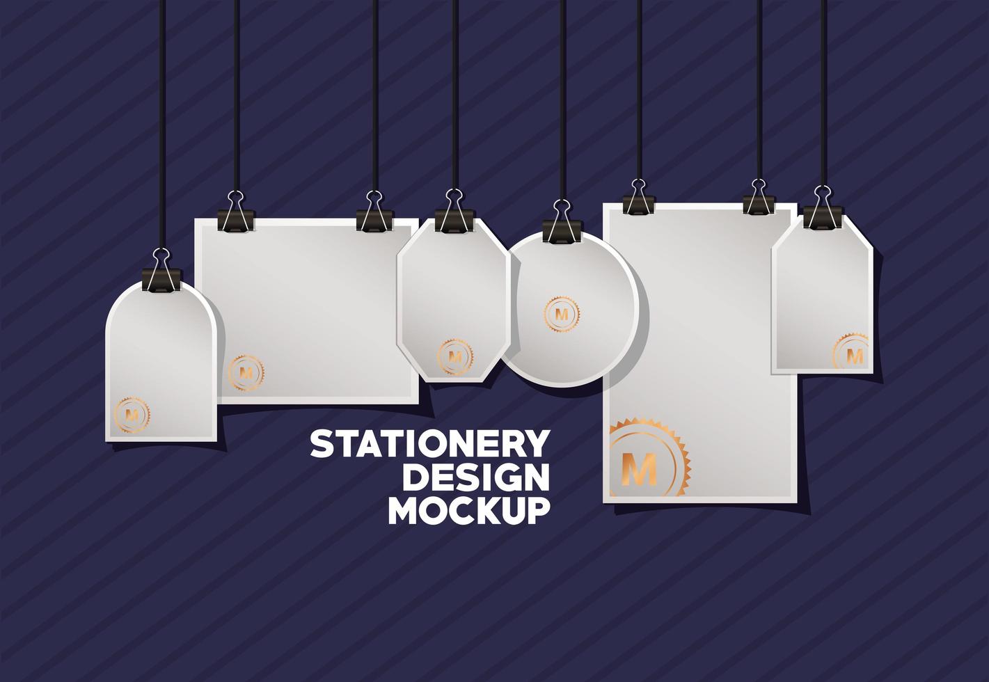 Modern stationery mock-up template pack vector