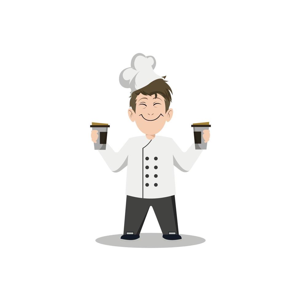 Ilustración vectorial diseño de personajes de chef gráfico vector