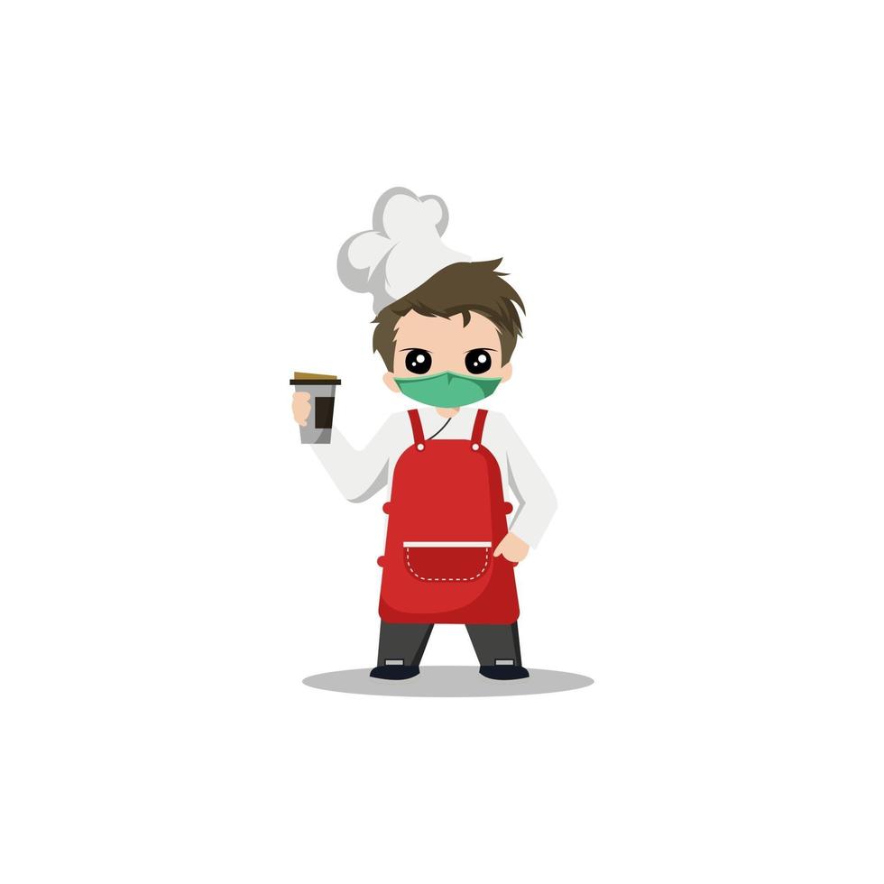 Ilustración vectorial diseño de personajes de chef gráfico vector