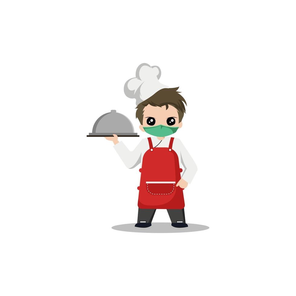 Ilustración vectorial diseño de personajes de chef gráfico vector