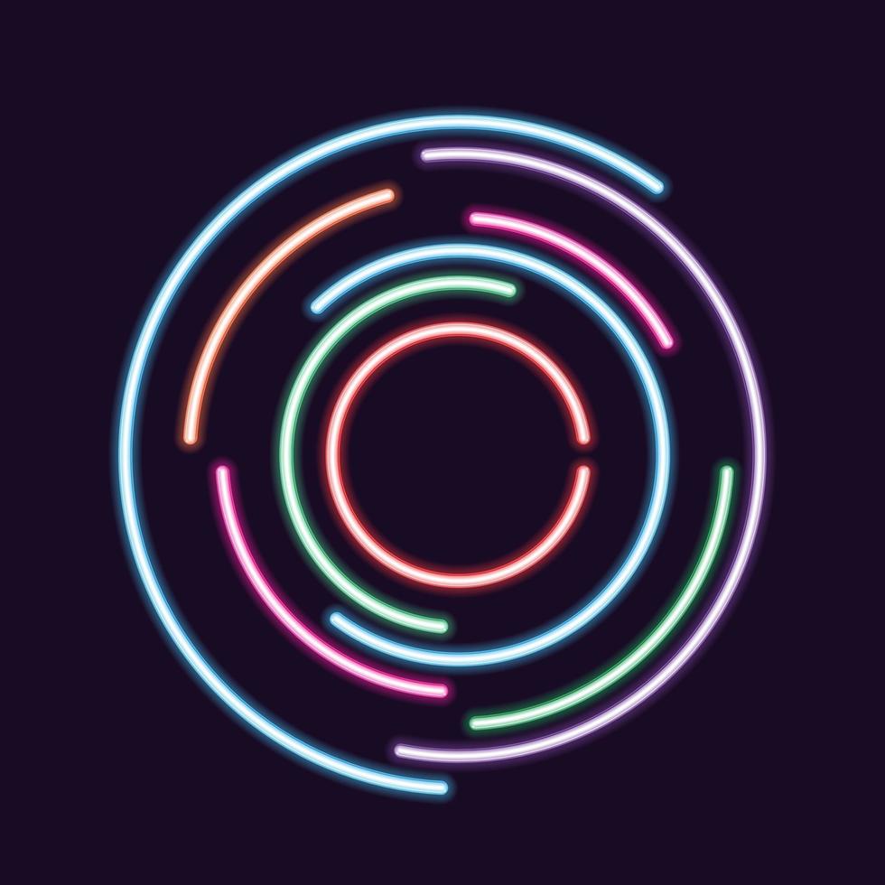 abstract neon circle background vector