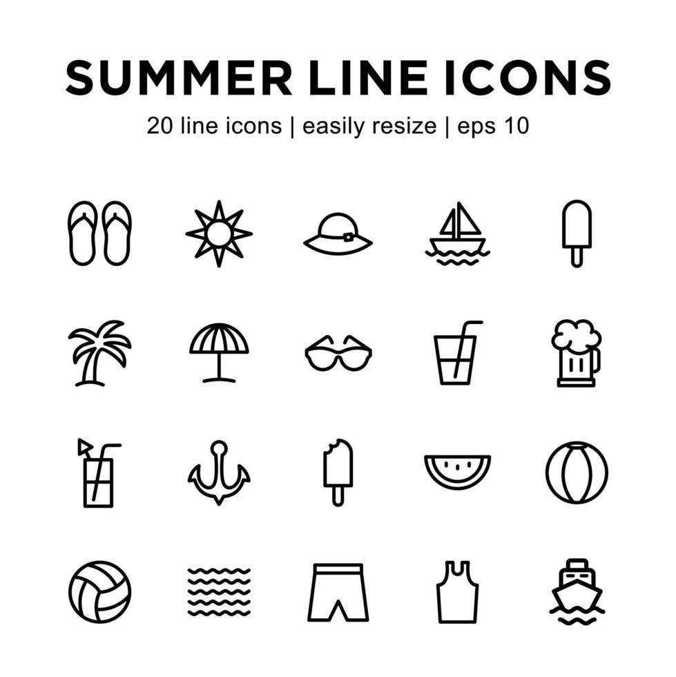 Summer icon template vector