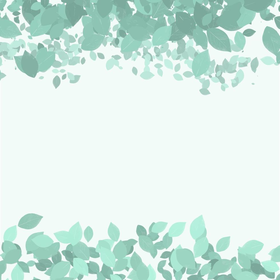 hand painted leaves border vector