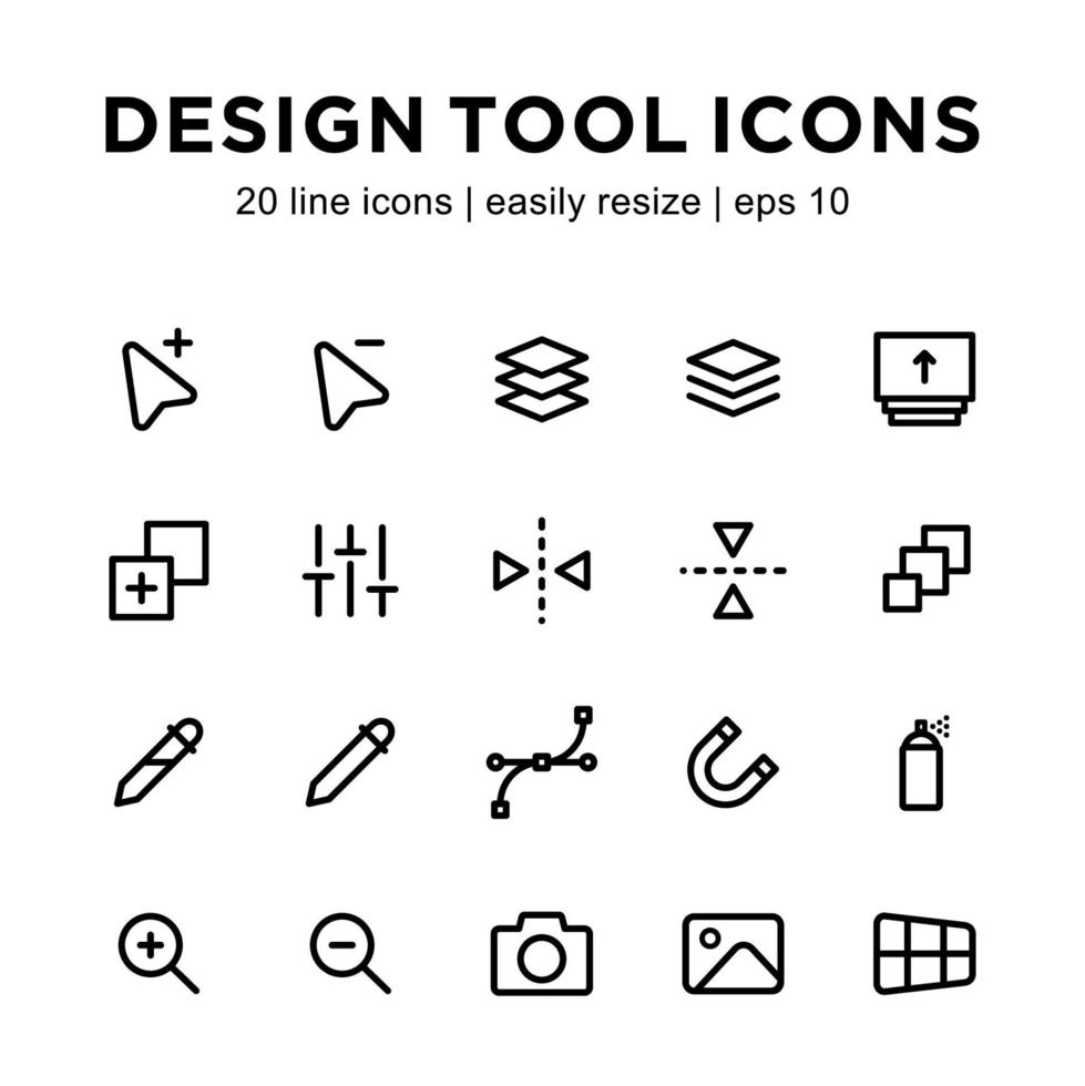 plantilla de icono de herramienta de diseño vector